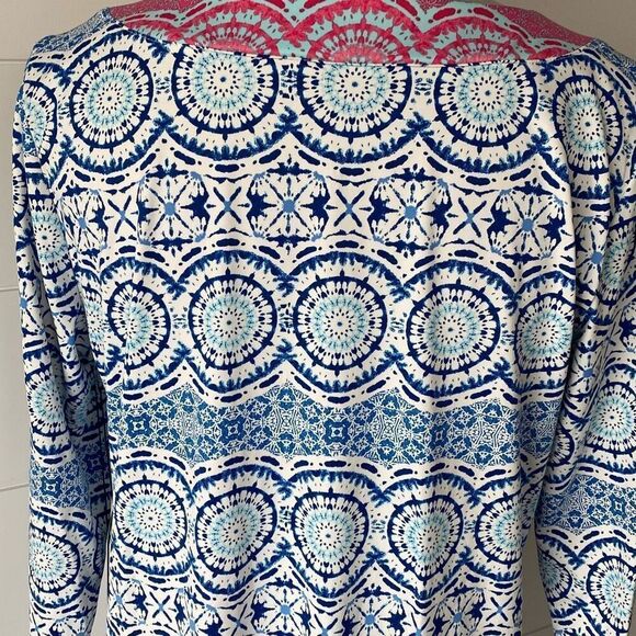 Caribbean Joe Womens UPF 50 Yoke Neck Dress Medallion Blue Sz Medium NWT… - Picture 10 of 10